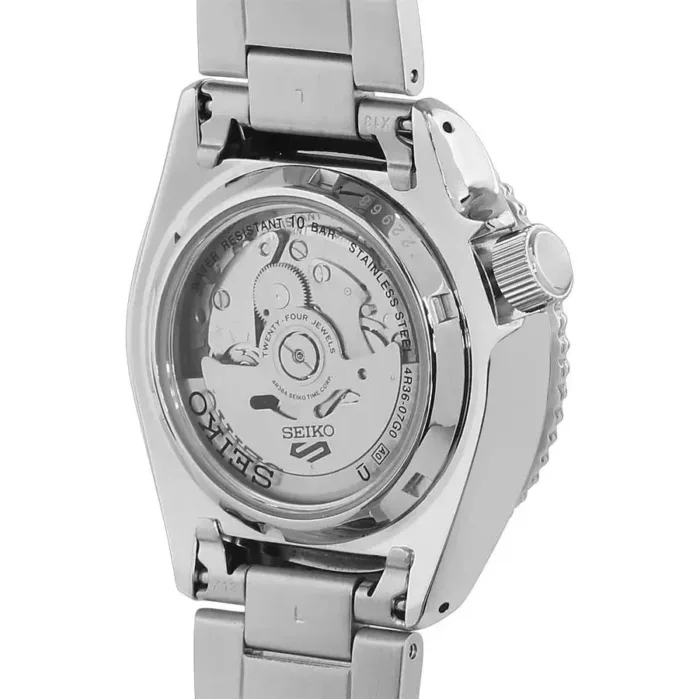 Seiko 5 Sports Automatic Green Dial Silver Steel Strap Watch for Men - SRPL57K1 - Image 5